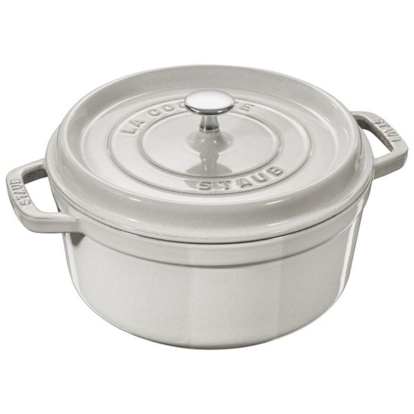 STAUB - Rund støbejernsgryde, 26 cm, Hvid trøffel