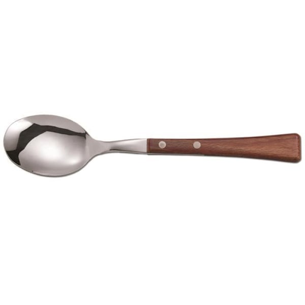 Pöytälusikka Arcos Manchega 479500 yksiosainen 18/10 ruostumattomasta teräksestä valmistettu pöytälusikka, vaurioituneen puun mango ja 9,5 cm lehtiä