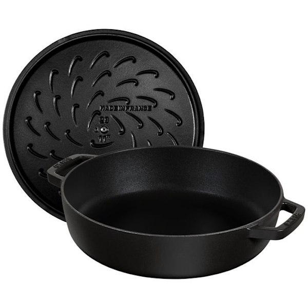 Chistera Rund Kasserolle 28 cm Mat Sort Emaljeret Støbejern 6,7 L STAUB Matte svart