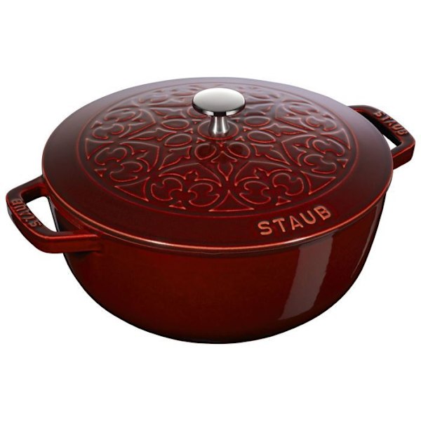 STAUB Cocotte Lily Mønster 24 cm Granatæble Bordeaux
