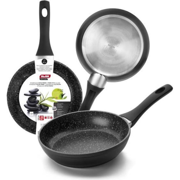 IBILI - Natura stekpanna, 16 cm, aluminium, non-stick stenstil, induktionskompatibel