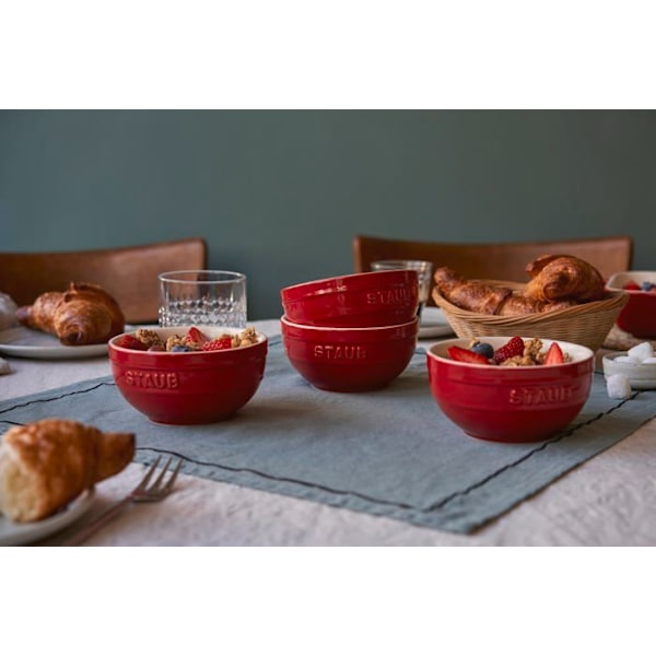 Ramekin - astia - kuori Staub - 40511-541 - Keraaminen Setti 4 keraamista kulhoa Kirsikanpunainen 12 cm 0,4 l