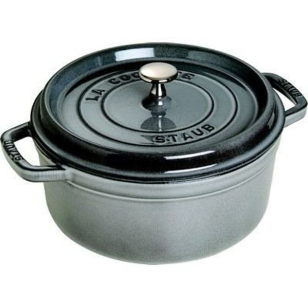 STAUB Mattsvart rund cocotte 14cm