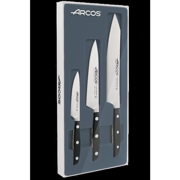 Knivæske - ARCOS - Manhattan - Rustfrit Stål - 3 Stykker - Sort