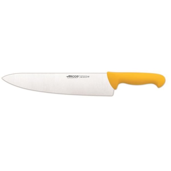 Kockkniv Arcos Color - Prof 290900 i Nitrum rostfritt stål och mangogul polypropen ergonomisk med 30 cm blad,