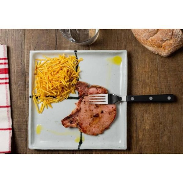 ARCOS Steak Basic - Steak Gaffel (90 / 195 mm) - Rustfrit stål / Sort polyoxymethylen