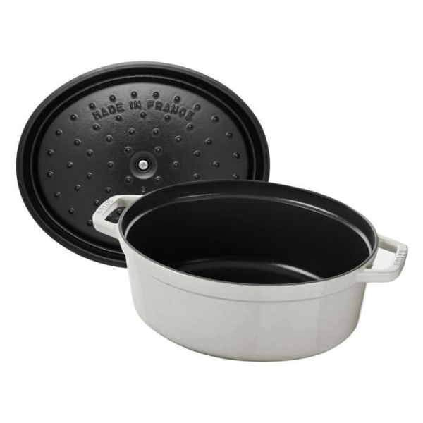 STAUB - Soikea valurautavuoka, 23 cm, valkoinen tryffeli