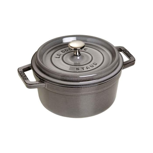 Rund cocotte med spikar Grafitgrå 22 cm - 2.… Grafitgrå