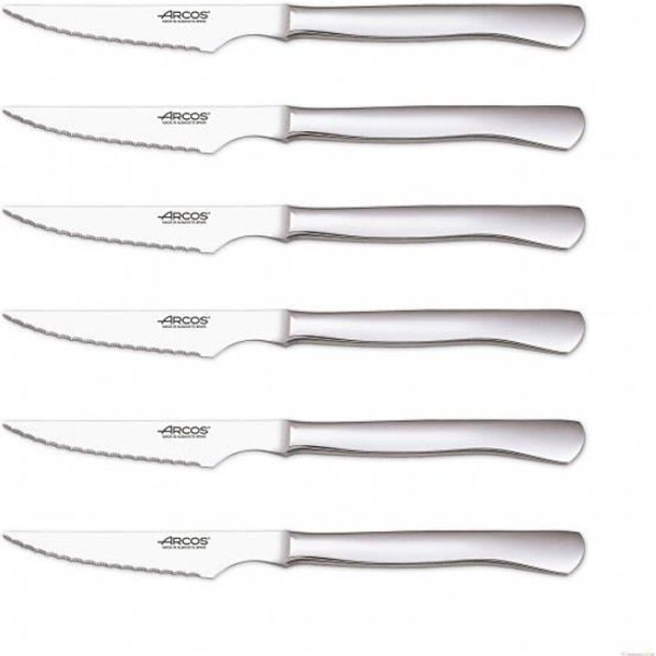 Steakknivset - ARCOS - 6 delar - Rostfria blad - Handtag i ett stycke - 11 cm