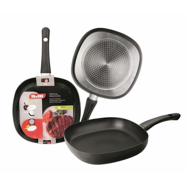 IBILI - Indubasic Grill, 26 x 26 cm, aluminium, non-stick, kompatibel med induktion