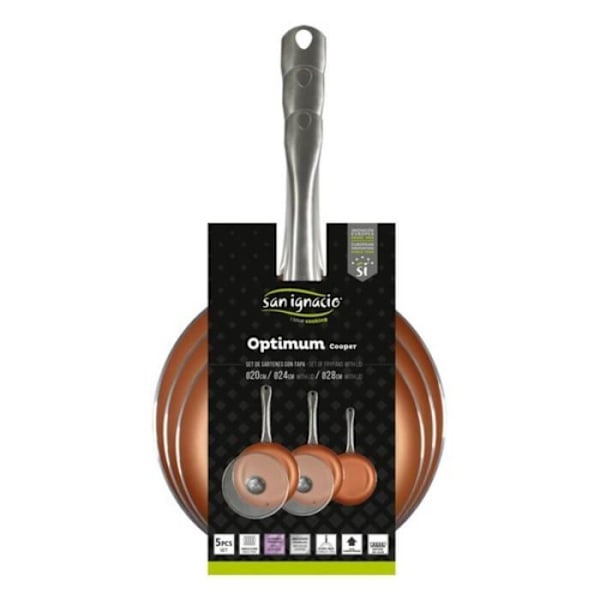 Stegepandesæt - San Ignacio - Optimum Kobber - Rustfrit stål - Smedet aluminium - Non-stick Kobber