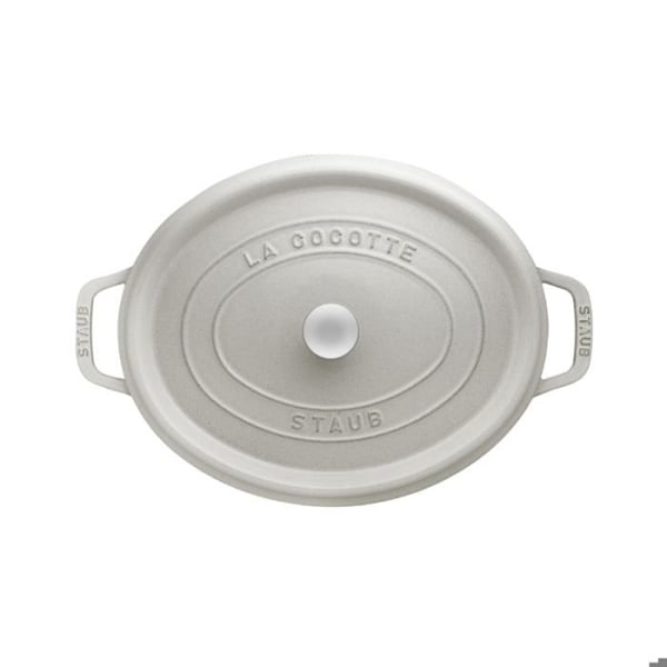 STAUB 40501-422 COCOTTE i støbejern med ovale knopper 27 CM hvid trøffel, aluminium, flerfarvet, én størrelse