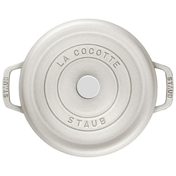 STAUB - Pyöreä valurautavuoka, 24 cm, valkoinen tryffeli