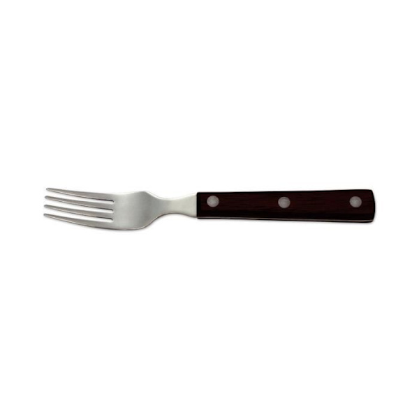 Arcos 374710 monoblokgaffel i 18/10 rustfrit stål med komprimeret træmango og 9,5 cm klinge i æske.