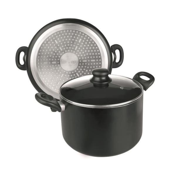 IBILI - Kasse med glaslåg, aluminium, 24 cm, non-stick, induktionskompatibel