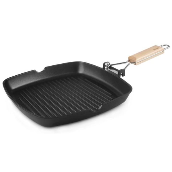 IBILI Lif - Non-Stick grillpanna (med spår - 28 cm) - Smidd aluminium - Full induktion