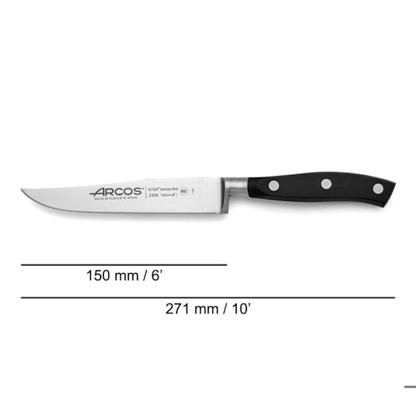 Riviera Arcos 15 cm sniderkniv Silver, Svart