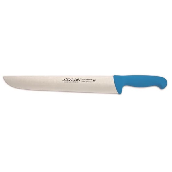 Arcos Couleur slagterkniv - Prof 292423 i Nitrum rustfrit stål og ergonomisk blå polypropylen mango med 35 blade
