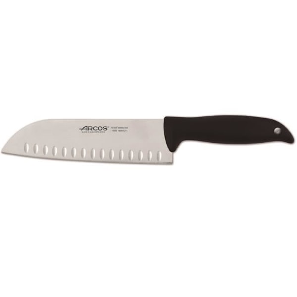 Santoku-veitsi Arcos Menorca 145900 ruostumatonta terästä Nitrum ja polypropeenin kahva, 18 cm:n terä tuubissa.