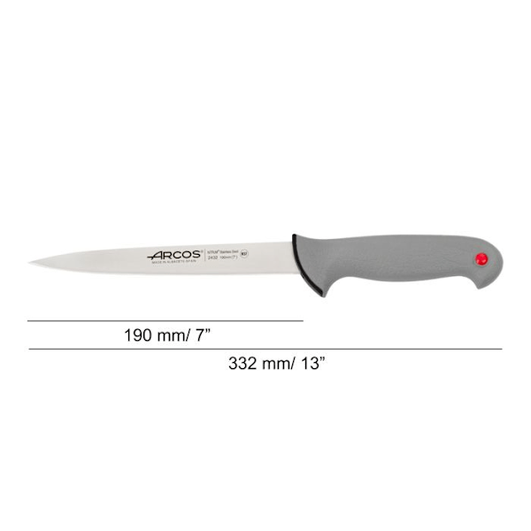 Halvflexibel filékniv Arcos Color - Prof 243200 rostfritt stål Nitrum och mango polypropen ergonomisk och blad 19