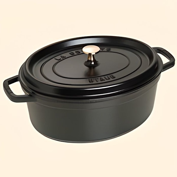 Gjutjärn oval cocotte med dubbar 33 cm - 6,70 l...