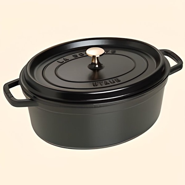 Soikea valurautainen uunivuoka piikeillä 33 cm - 6,70 litraa… Svart