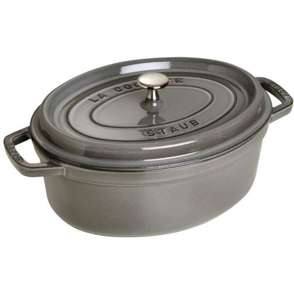 STAUB 405093170 - Ovalt ildfast fad - Ø 29 cm - Grafitgrå Grafitgrå