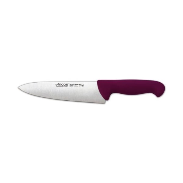 Arcos 2900 kokkekniv - Prof 292131 i nitrum og mango rustfrit stål Ergonomisk raket i polypropylen fuscia farve og