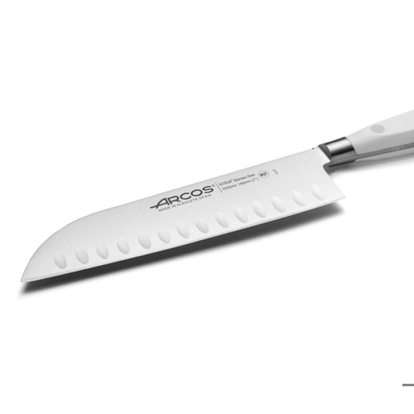 Taottu Santoku-veitsen hunajakennoterä 18cm Riviera White Arcos - Ruostumaton teräs - Leikkaus Vit