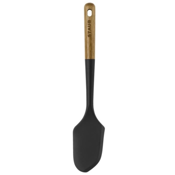 Leivontaspatula - STAUB - 30 cm - Musta silikoni - Akasiapuu - Kestävä kuumalle Svart