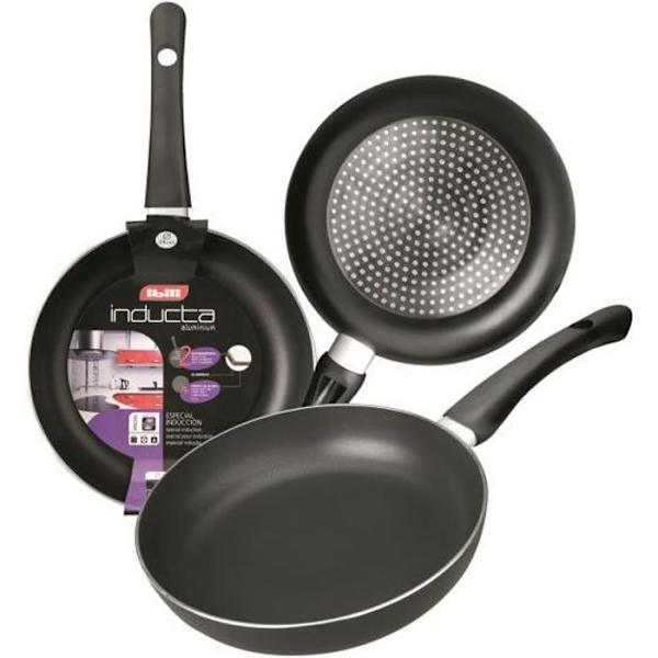 ALUMIINITUULETIN 26 cm NON-STICK. ALUMIINI 3 MM PAKSUT, 2 ANTI-STICK KERROSTA. BAKELIITTINEN kahva. KORKEUS 5,5 cm.