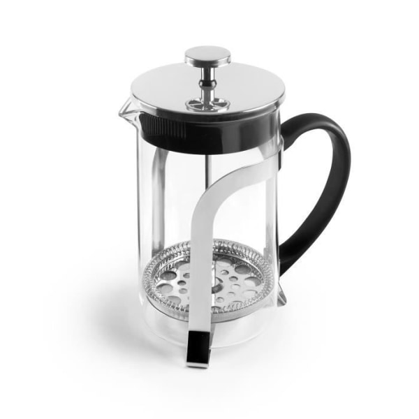 Ibili - French Press Kaffebryggare, 1 liter, borosilikat och 18/10 rostfritt stål