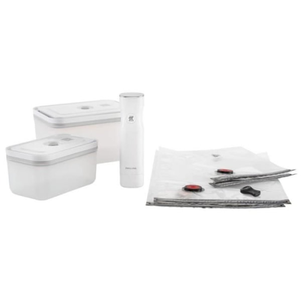 ZWILLING Komplet vakuumpakkesæt - 7 stk - plastik - Pumpe + 2 rektangulære æsker M/L + 4 poser - 36807-007