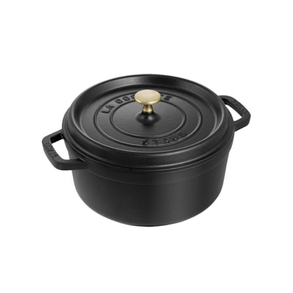 Rundt ildfast fad med pigge 22 cm - 2,60 liter Sort Svart