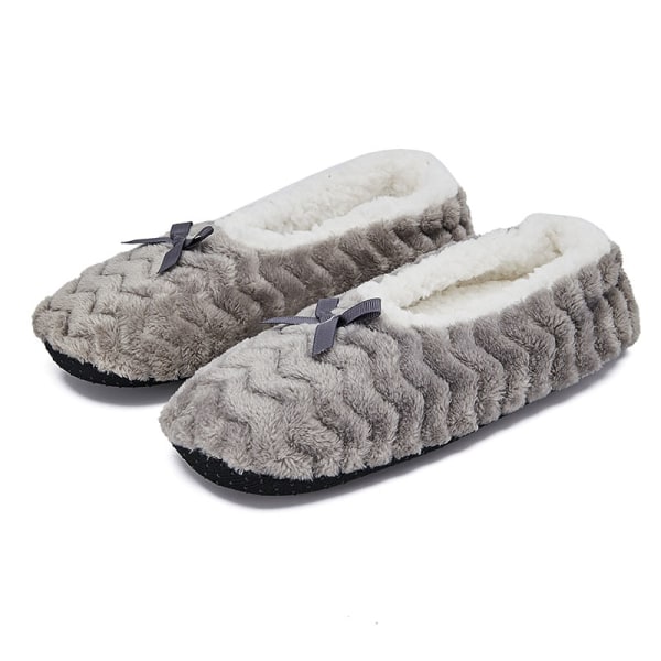 Naisten flanelliset plyysiset liukumattomat tossut paksut sisätossut harmaa Z Gray 36/38
