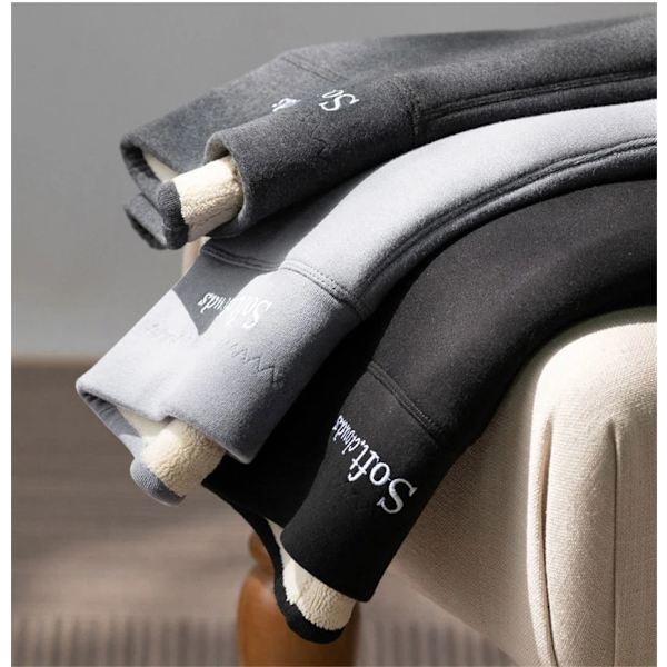 Vinter kvinners Thicken Lambwool Leggings Fleecefôret I gray lambeool double extra large