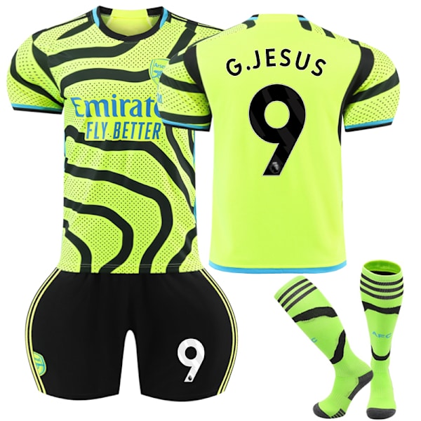 23-24 Arsenal Børneudebanefodboldtrøje Kit nr 9 G.JESUS 6-7 Years