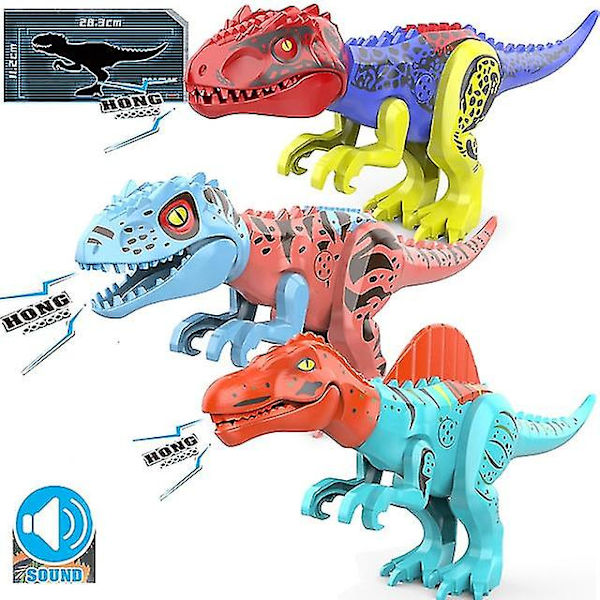 Jurassic Dinosaur Building Blocks Set Big Size Sound Dinosaur Toys Kids Gift A