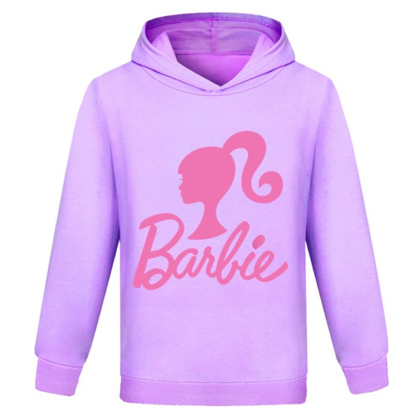 Barbie barn huvtröja kavaj långärmad julklapp purple 130cm