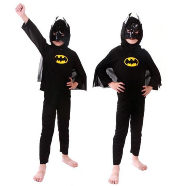 Barn Superhjälte Cosplay Kostym Fancy Dress Up Kläder Outfit Set I Batman L
