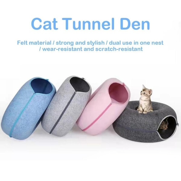 Cat Nest Cat Tunnel Donut MÖRKGRÅ I Dark grey