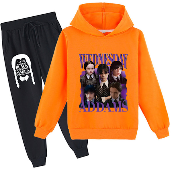Onsdag Addams printed byxor med hoodie för barn F Z F 100cm