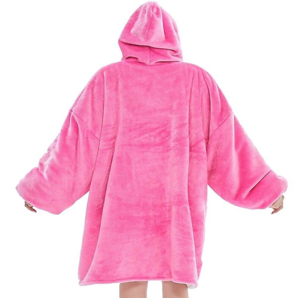 Oversized stor hættetrøje tæppe hættetrøje Ultra plys Sherpa kæmpe tæppe sweatshirt Rose Red