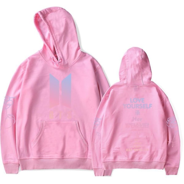 Kpop Bts Bangtan Boys Love Yourself Her hettegenser hettegenser topp rosa Pink 2XL