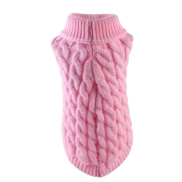 Shulein Pet Liten Hund Katt Chihuahua Höst Vinter Tröja Stickad Kläder Blus Outfit,Skin Rosa M I pink m