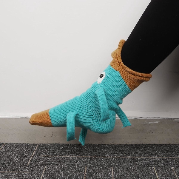 Strikkede krokodille sokker dyr sokker strikkede nyhed vinter varm julegave Platypus Socks