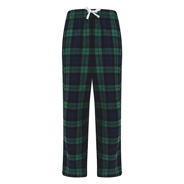 SF Minni Barn/Barn Tartan Loungebyxor 5-6 år Navy/Green Check Z Navy/Green Check 5-6 Years