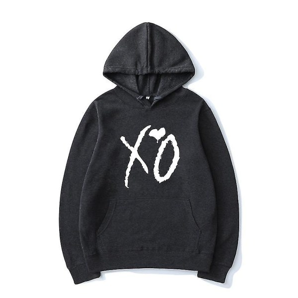 The Weeknd trykte hættetrøjer Xo Mode Print hættetrøje herre kvinder Harajuku Hip Hop pullover hættetrøje toppe .i Dark Gray 02 XXL