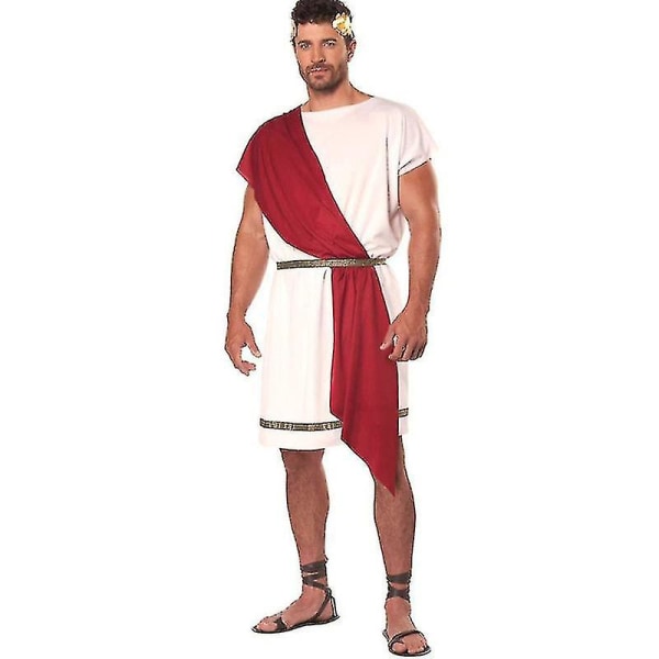 Forntida grekiska män romerska Toga Caesar Party Fancy Dress Kostym M