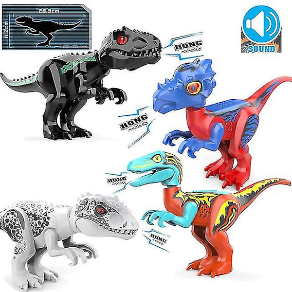 Jurassic Dinosaur Building Blocks Set Big Size Sound Dinosaur Toys Kids Gift A